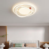 Modern Beige Circle LED Flush Mount Ceiling Light Image - 8