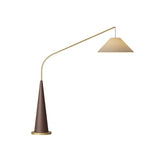 Modern Beige Cone Fabric Gibson Arc LED Floor Lamp Image - 5