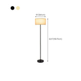 Modern Beige Drum and Black Column Metal Floor Lamp #size