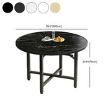 Modern Beige Extendable Folding Round Wood Dining Table Image - 14