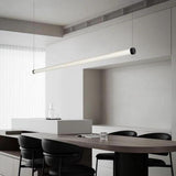 Modern Beige Linear LED Pendant Light Kitchen Island Image - 1