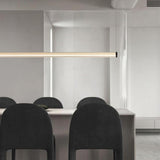 Modern Beige Linear LED Pendant Light Kitchen Island Image - 4