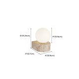 Modern Beige Square Stone Bedroom LED Wall Sconce #size