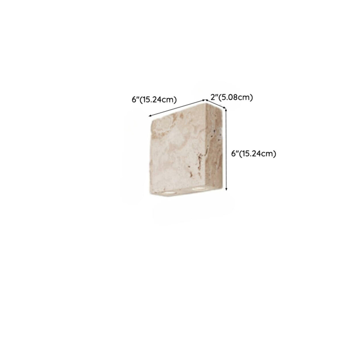 Modern Beige Square Stone Bedroom LED Wall Sconce Image - 15