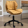 Modern Beige Upholstered Alloy Office Stool with Wheels Image - 12