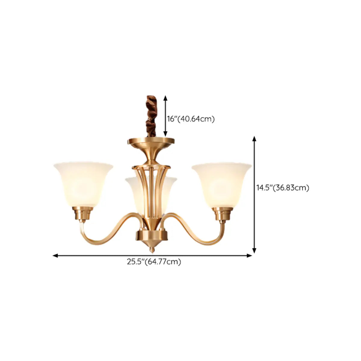 Modern Bell Brass Living Room Large Gold 8-Light Chandelier 