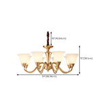 Modern Bell Brass Living Room Large Gold 8-Light Chandelier Image - 21