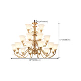 Modern Bell Brass Living Room Large Gold 8-Light Chandelier Image - 24