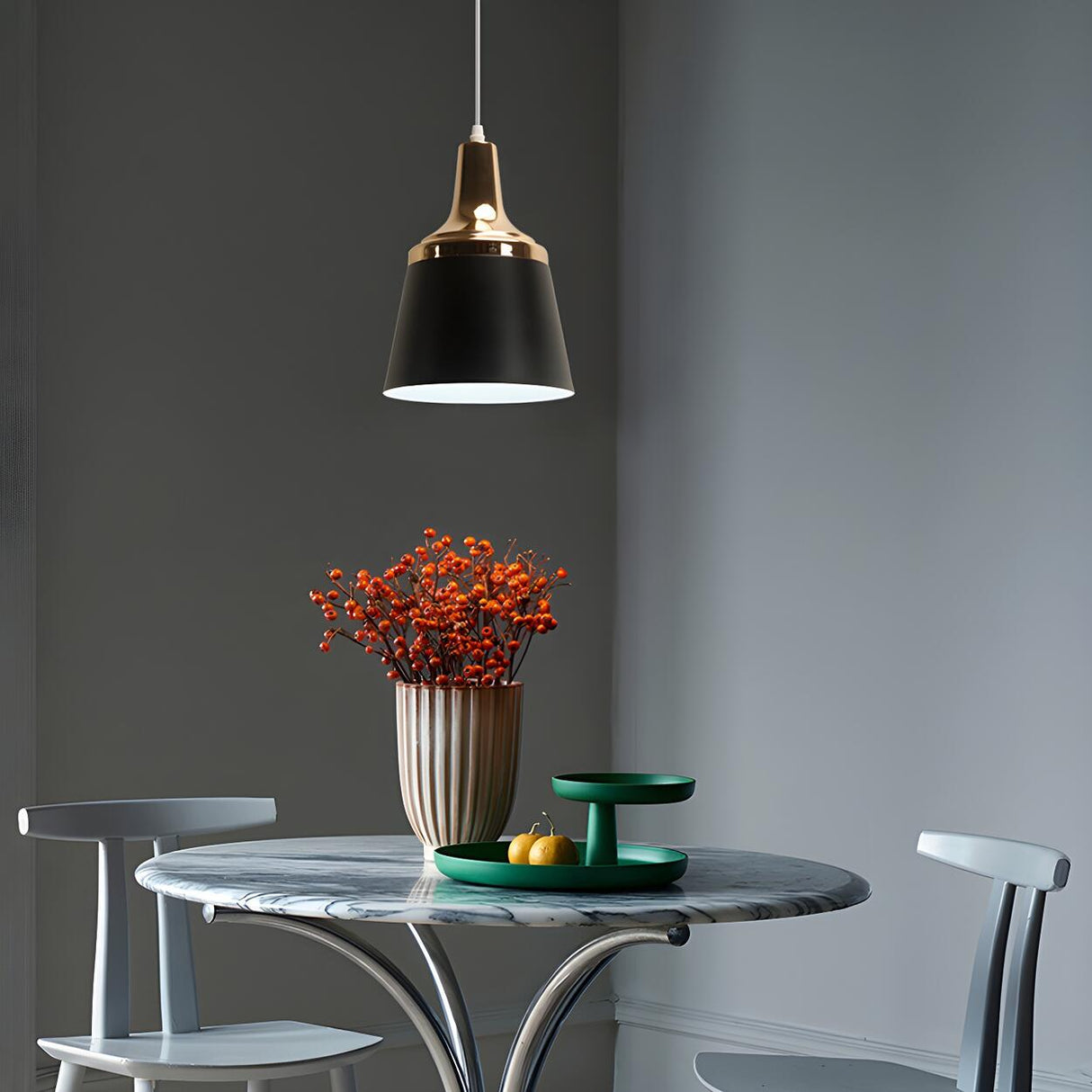 Modern Bell Matte Metal Dining Room Pendant Light Image - 3