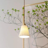 Modern Bell White Alloy Pendant Light Adjustable Rope Image - 4