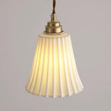 Modern Bell White Alloy Pendant Light Adjustable Rope Image - 5