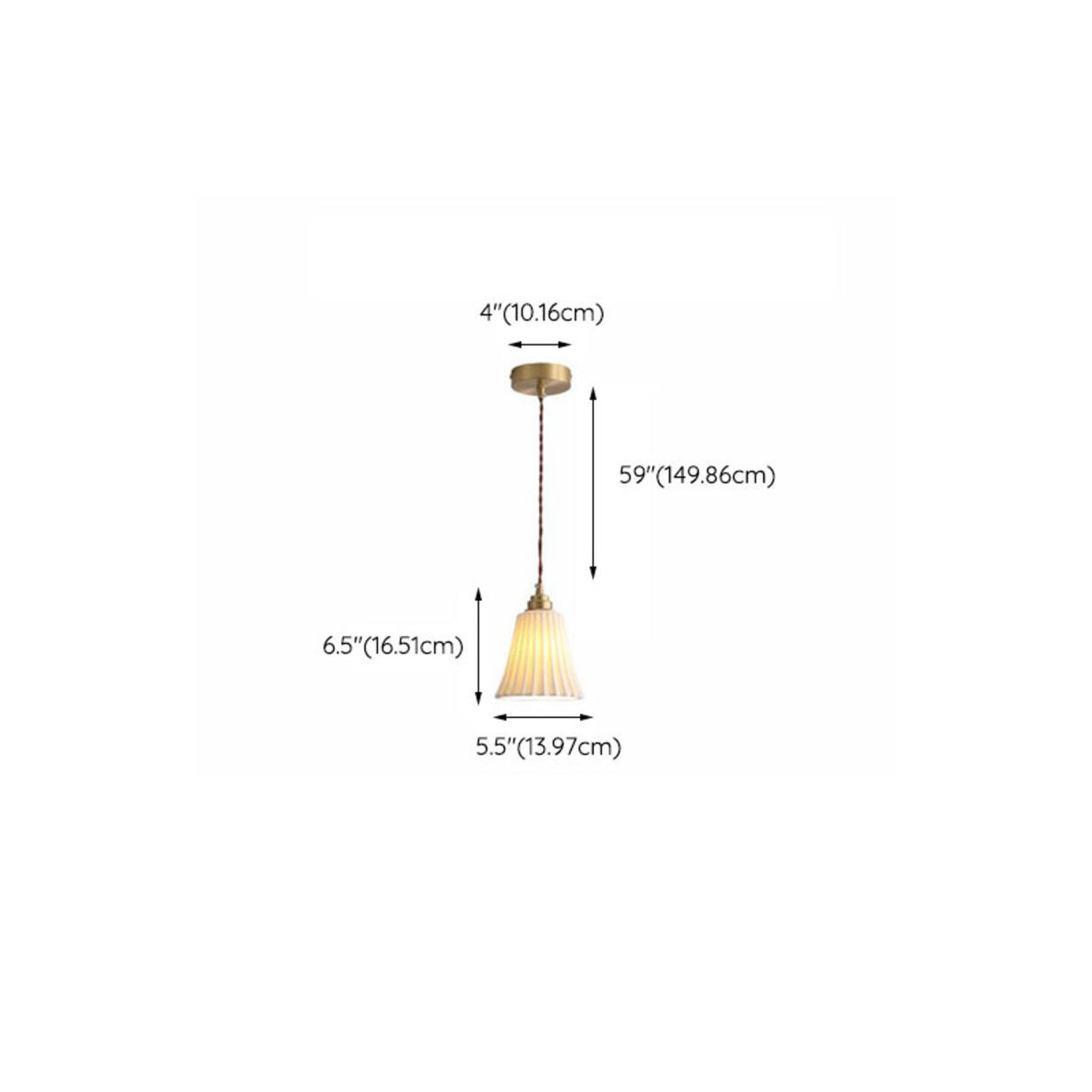 Modern Bell White Alloy Pendant Light Adjustable Rope 