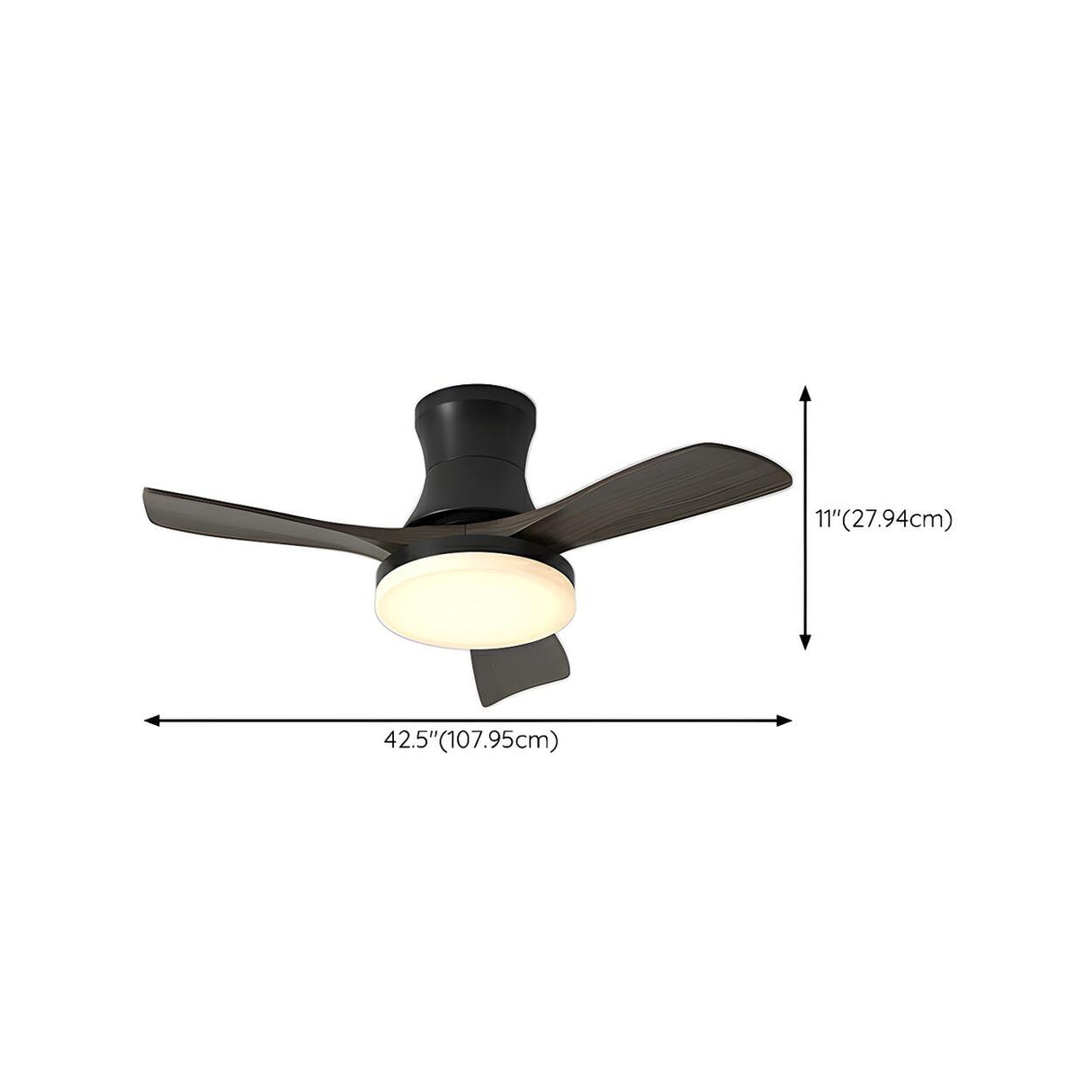 Modern Black 5 Blade Standard LED Ceiling Fan Light Image - 17