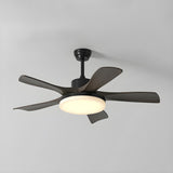 Modern Black 5 Blade Standard LED Ceiling Fan Light Image - 3