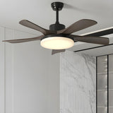 Modern Black 5 Blade Standard LED Ceiling Fan Light Image - 6