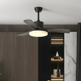 Modern Black 5 Blade Standard LED Ceiling Fan Light Image - 8