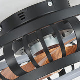 Modern Black 5 Blades Creative Cage Ceiling Fan Light Image - 10