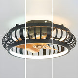 Modern Black 5 Blades Creative Cage Ceiling Fan Light Image - 7