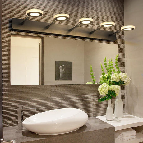 Modern Black 5 Light Bathroom Vanity Fixture Image - 1