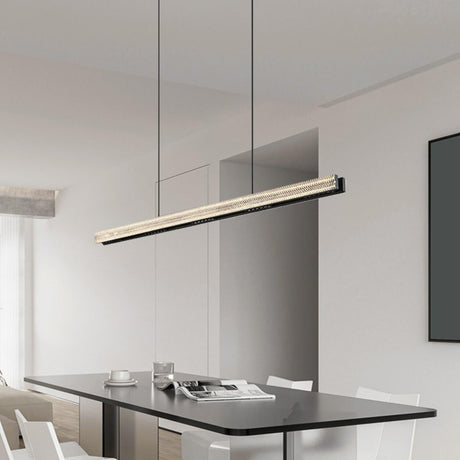 Modern Black Adjustable Linear Island Ceiling Light Image - 2