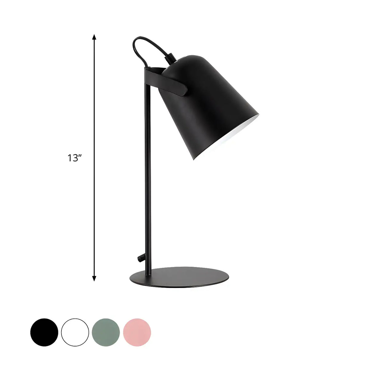 Modern Black Adjustable Shade Metal  Study Desk Lamp 