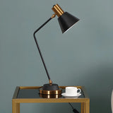 Modern Black and Gold Cone Table Lamp for Study Room Image - 1