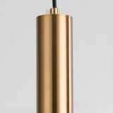 Modern Black and Gold Cylinder Bedroom Pendant Light Image - 10