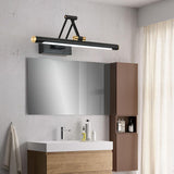 Modern Black and Gold Cylinder Vanity Light Fixture Image - 5