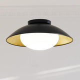 Modern Black and Gold Dome LED Semi Flush Mount Light  Image - 10