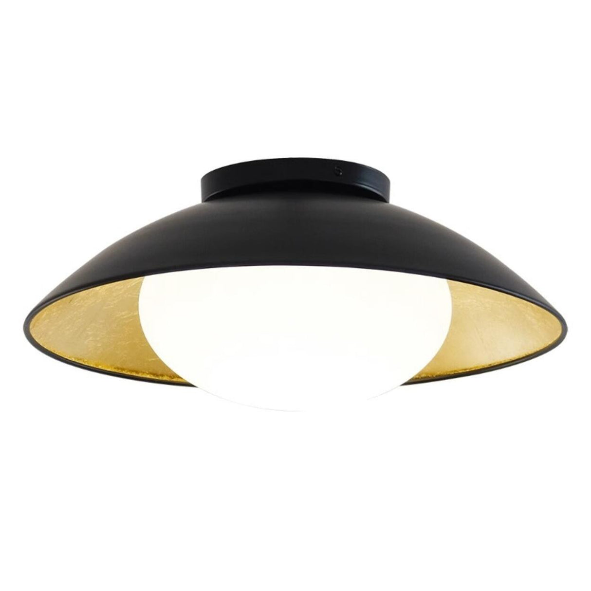 Modern Black and Gold Dome LED Semi Flush Mount Light  Image - 5