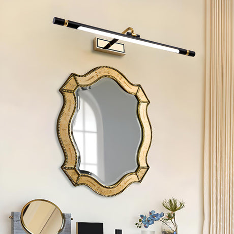 Modern Black and Gold Linear LED Vanity Light Image - 2