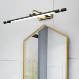 Modern Black and Gold Linear LED Vanity Light Image - 4