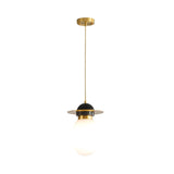 Modern Black and Gold Oval Pill Capsule Pendant Light Image - 2