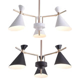 Modern Black and White Cone Hourglass Pendant Chandelier Image - 2