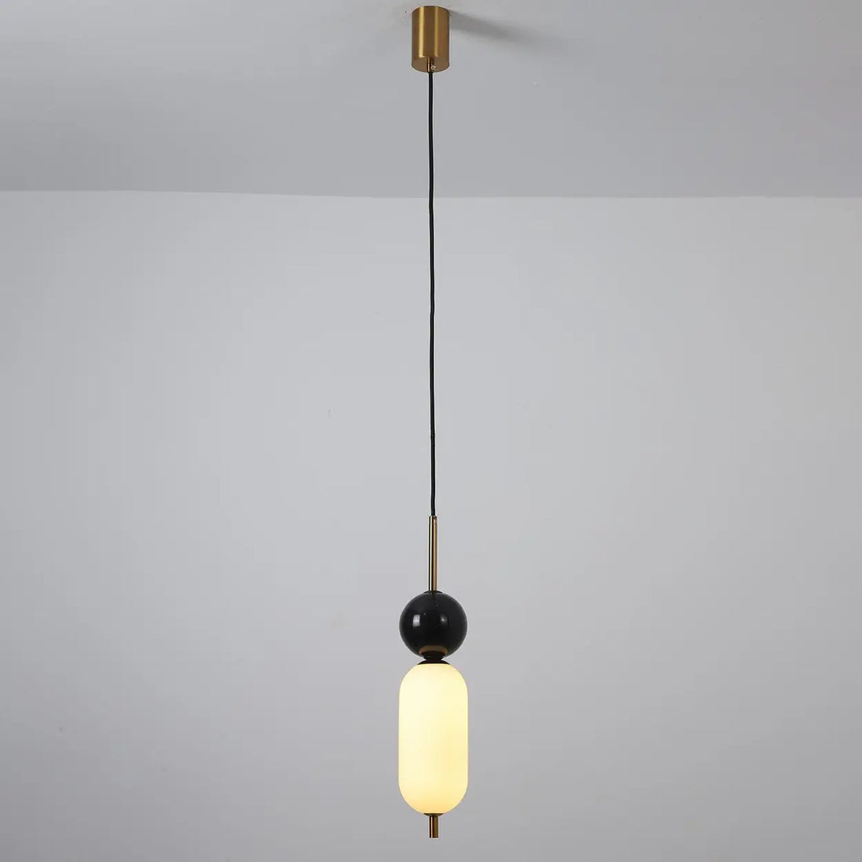 Modern Black and White Cylinder Dining Room Pendant Light Image - 2