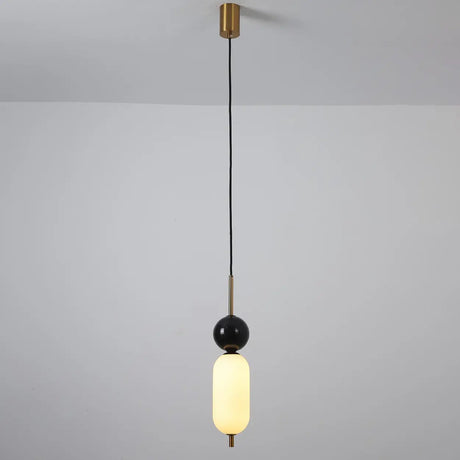 Modern Black and White Cylinder Dining Room Pendant Light Image - 2