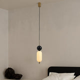 Modern Black and White Cylinder Dining Room Pendant Light Image - 7