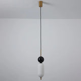 Modern Black and White Cylinder Dining Room Pendant Light Image - 8