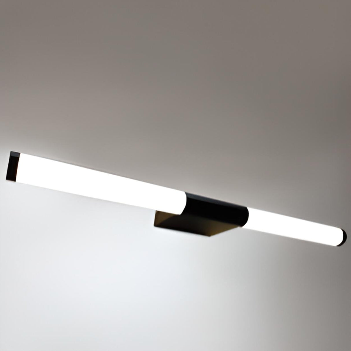 Modern Black and White Cylinder LED Vanity Light Image - 6