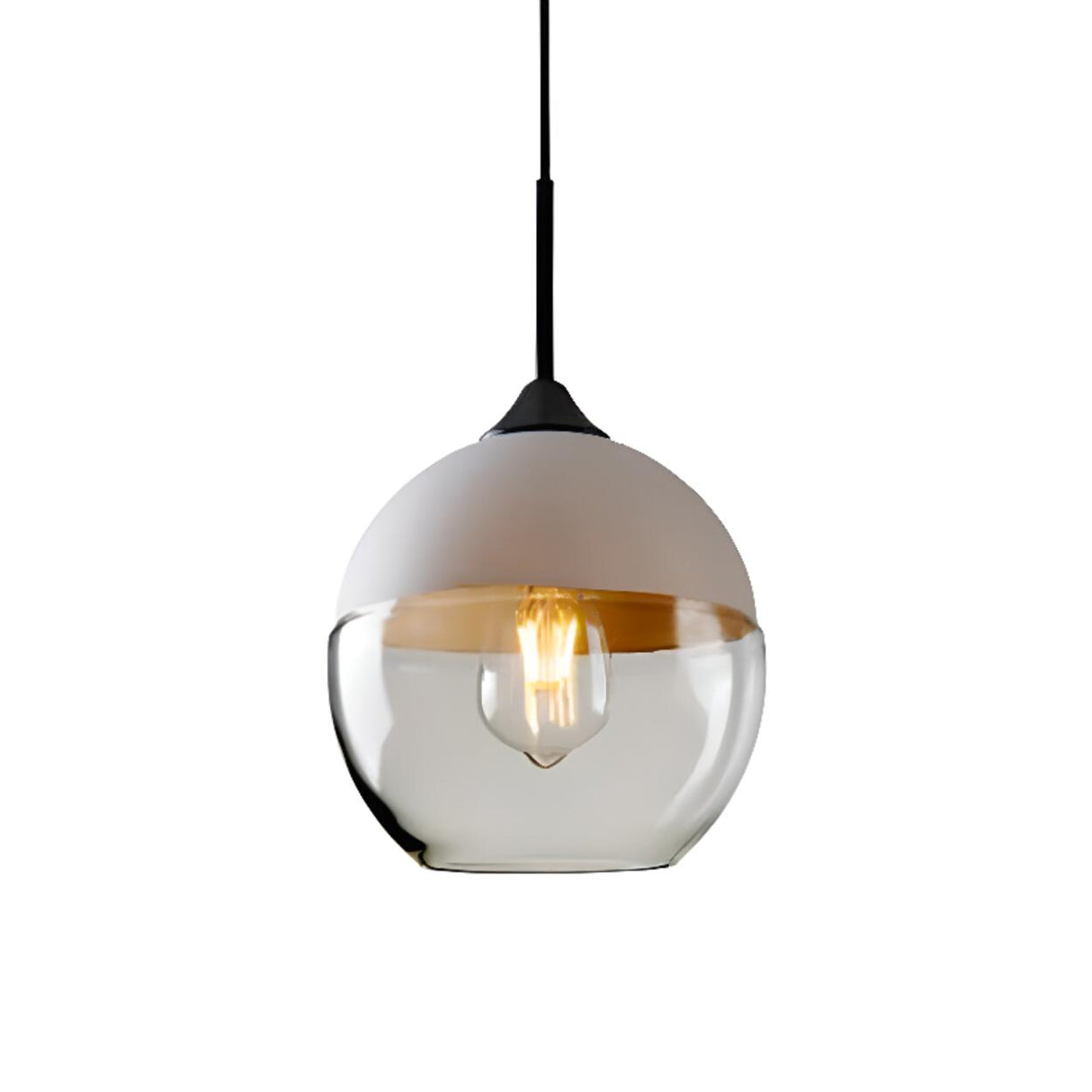 Modern Black and White Glass Geometric Pendant Light Set Image - 13