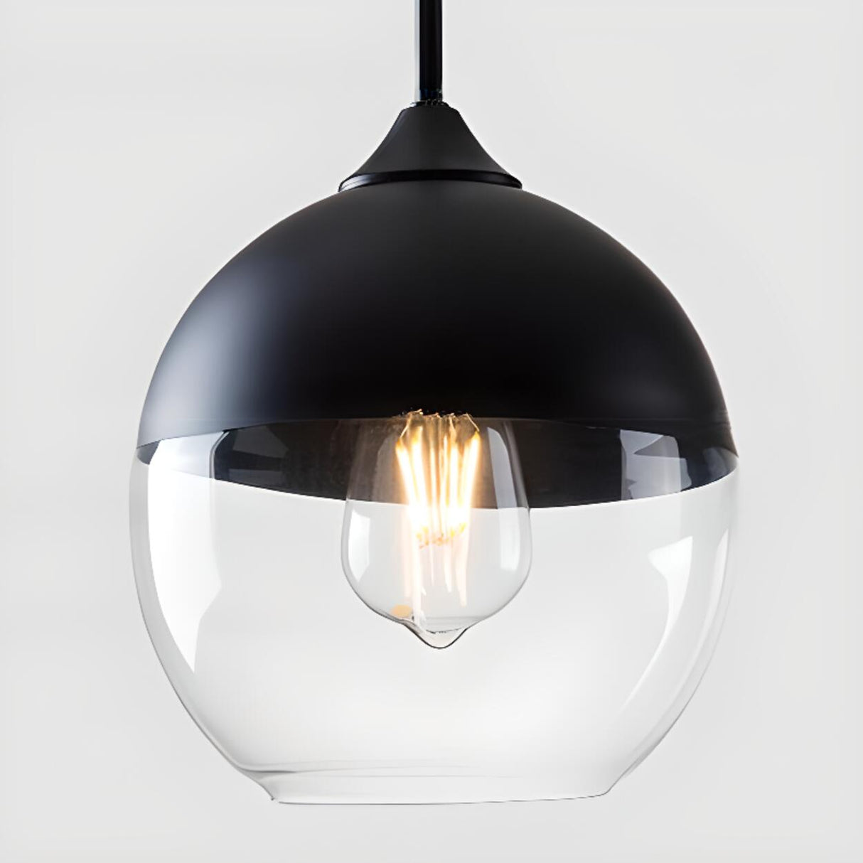 Modern Black and White Glass Geometric Pendant Light Set Image - 14