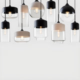 Modern Black and White Glass Geometric Pendant Light Set Image - 17