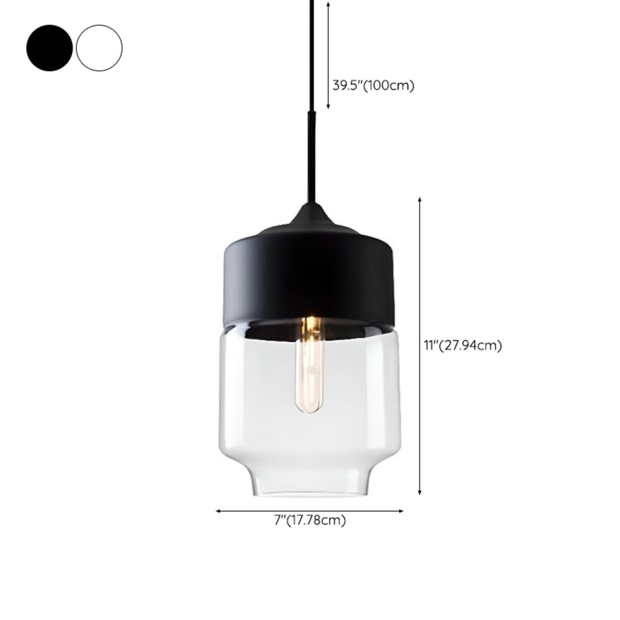 Modern Black and White Glass Geometric Pendant Light Set Image - 22