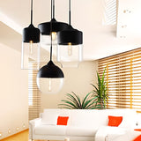 Modern Black and White Glass Geometric Pendant Light Set Image - 8