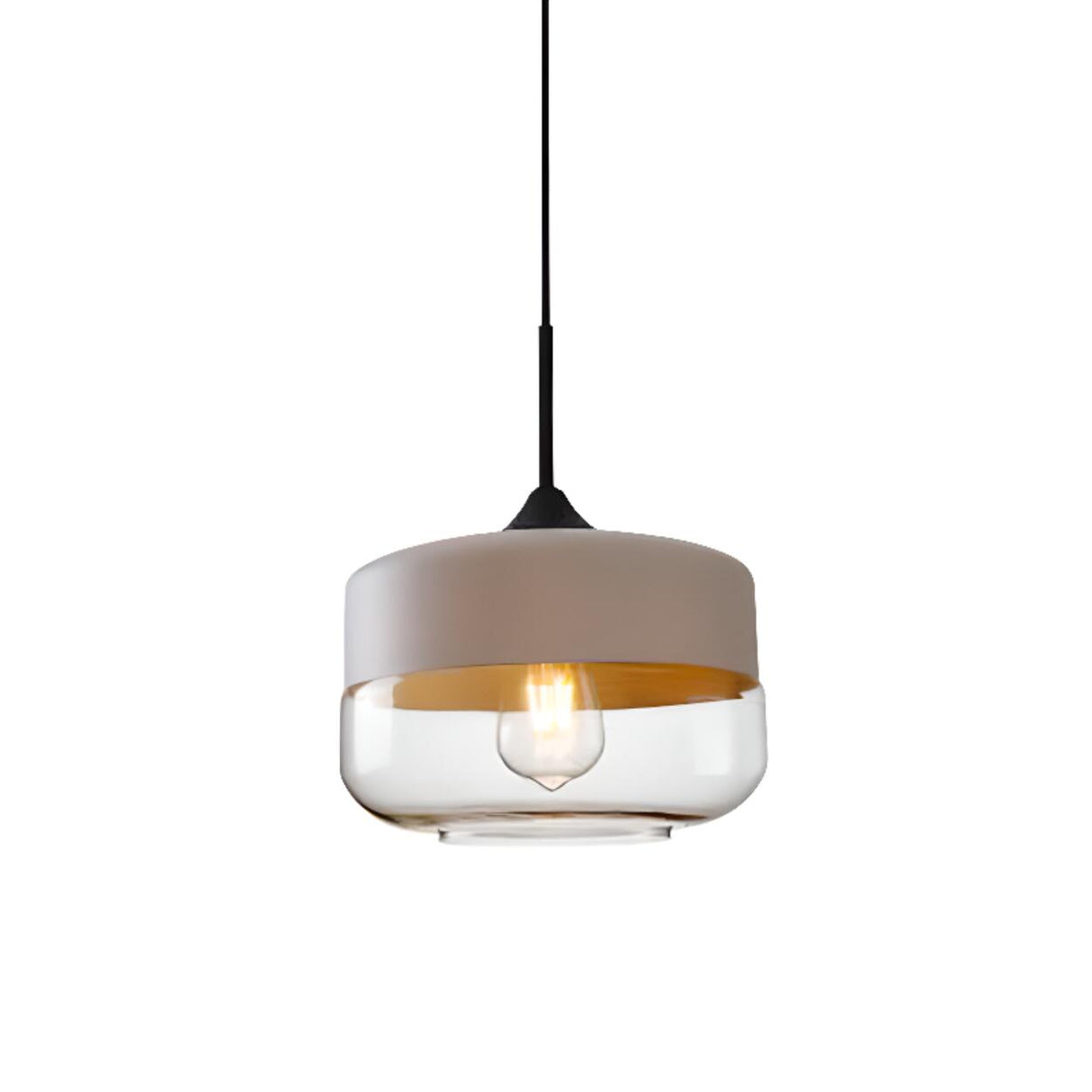 Modern Black and White Glass Geometric Pendant Light Set Image - 9