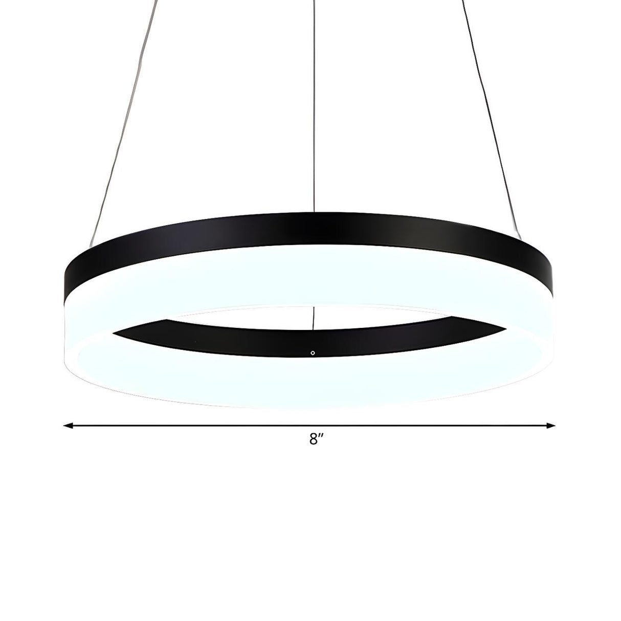 Modern Black and White Ring Acrylic Loop Pendant Chandelier Image - 12