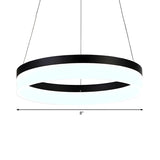 Modern Black and White Ring Acrylic Loop Pendant Chandelier Image - 12