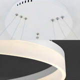 Modern Black and White Ring Acrylic Loop Pendant Chandelier Image - 32