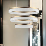 Modern Black and White Ring Acrylic Loop Pendant Chandelier Image - 52