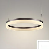 Modern Black and White Ring Acrylic Loop Pendant Chandelier Image - 53